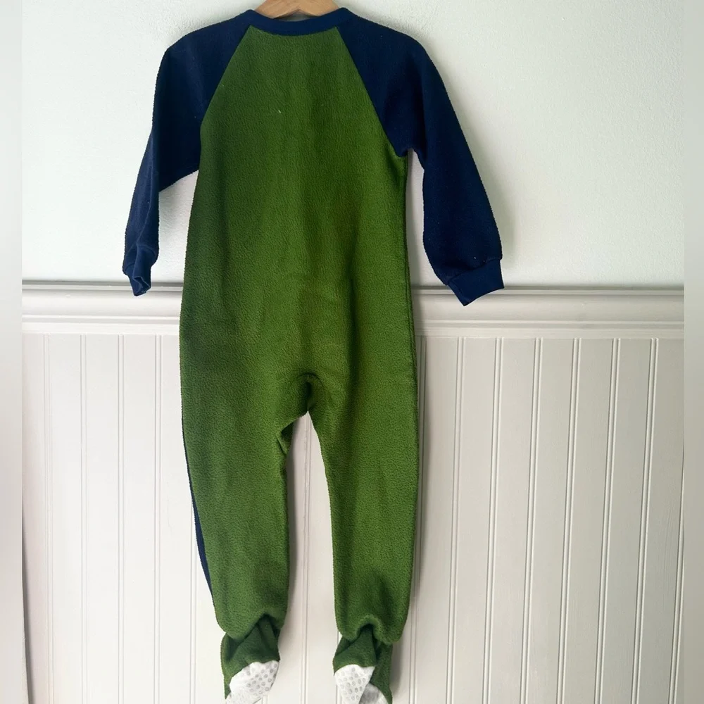 Vintage Sesame Street Kids 4T Elmo Embroidered ZipUp Sleep Pajama Footie